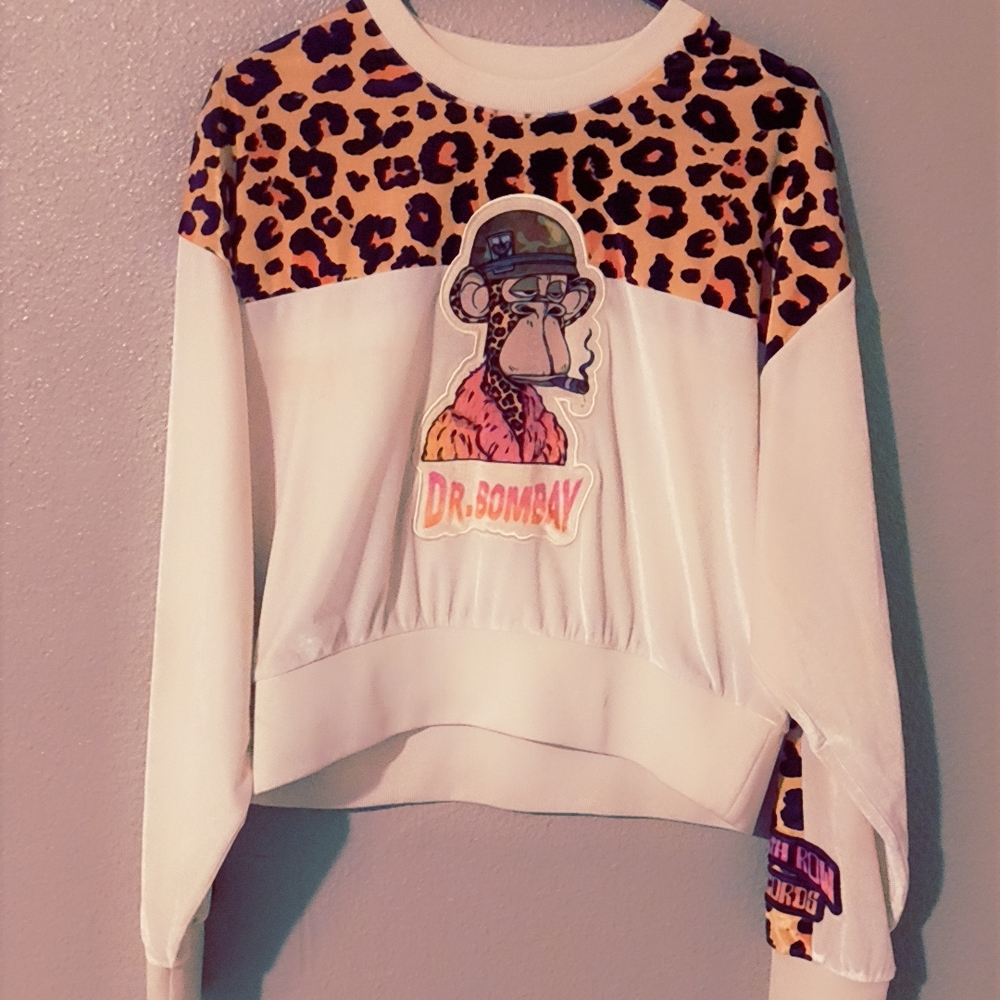 Dr. Bombay Women's Leopard Print Sweater - White and Brown